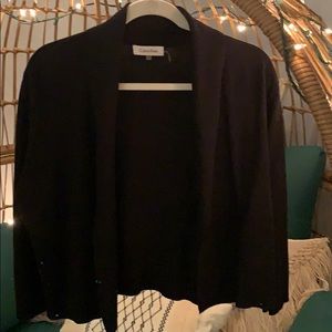 Calvin Klein Black cropped open front cardigan
